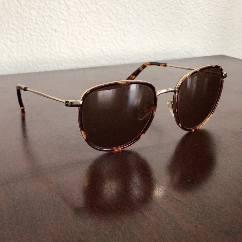 Banana Republic TRACY Brown Tortoise/Gold Round Sunglasses